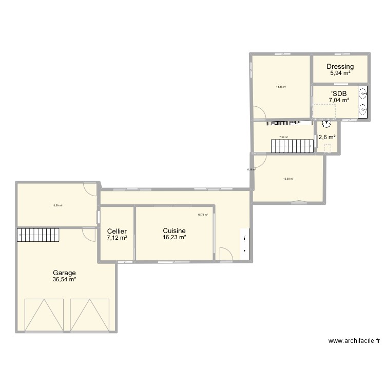 Construction . Plan de 12 pièces et 139 m2