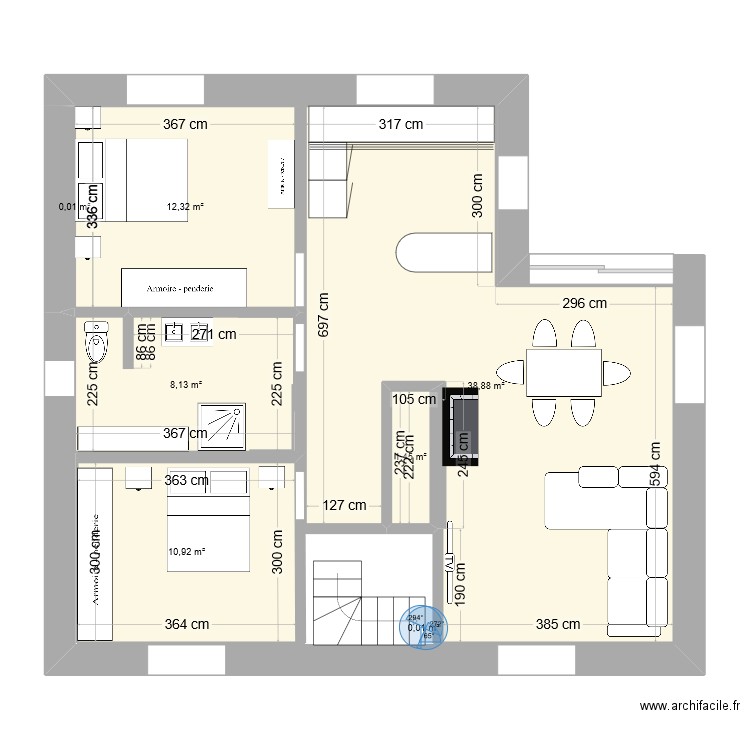 FOUCHY 3. Plan de 7 pièces et 72 m2