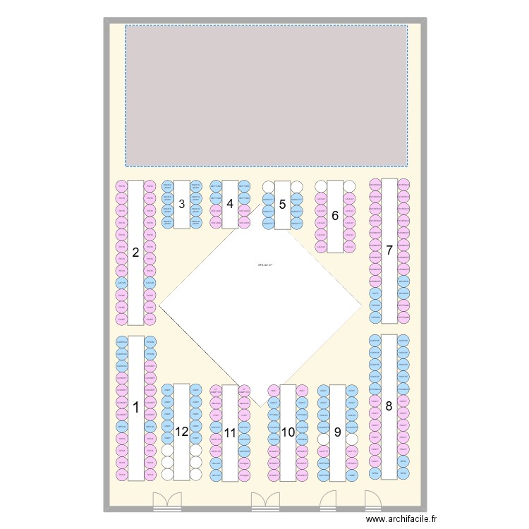 2 eme essai. Plan de 1 pièce et 372 m2