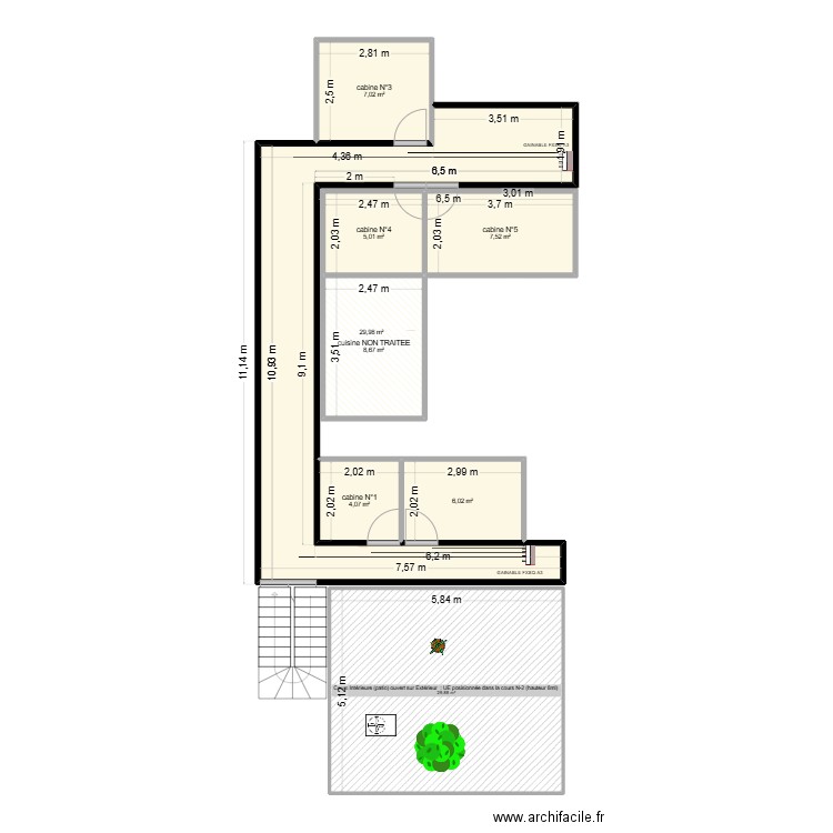 body sun clinic. Plan de 8 pièces et 98 m2