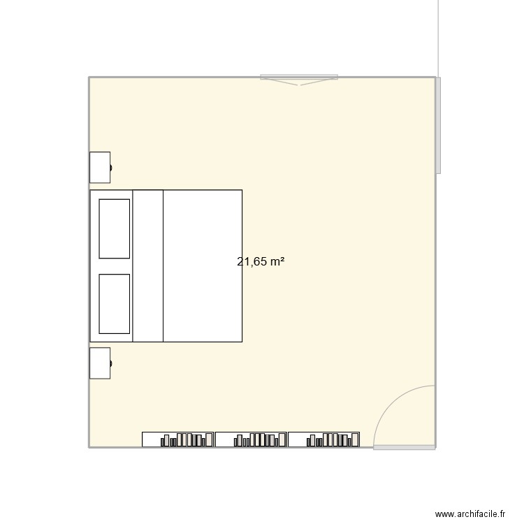 Chambre 1. Plan de 1 pièce et 22 m2