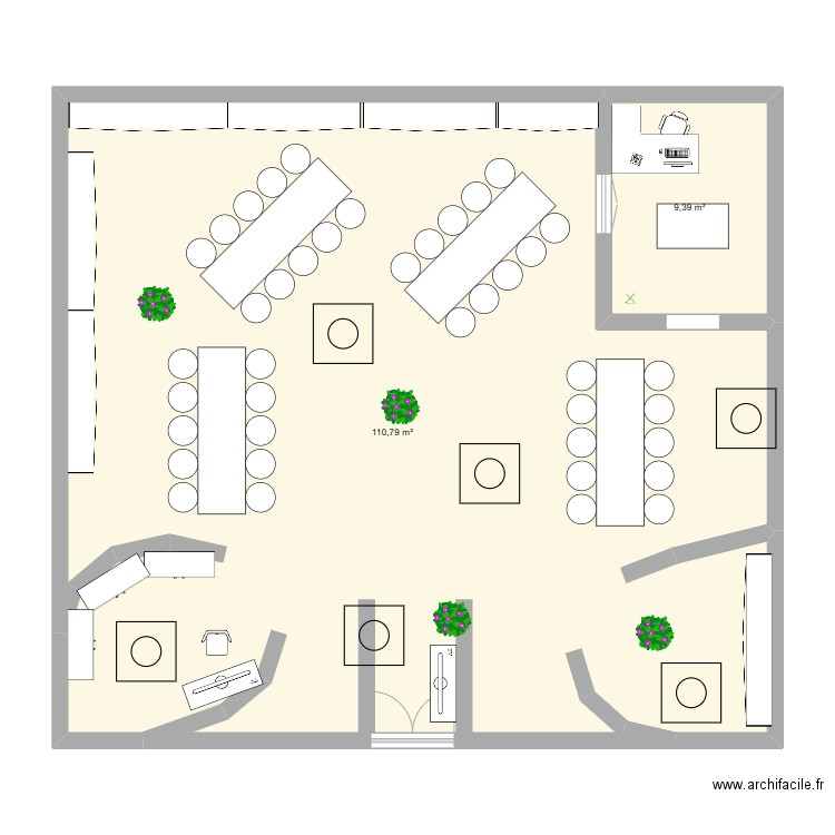 Back Market. Plan de 2 pièces et 120 m2