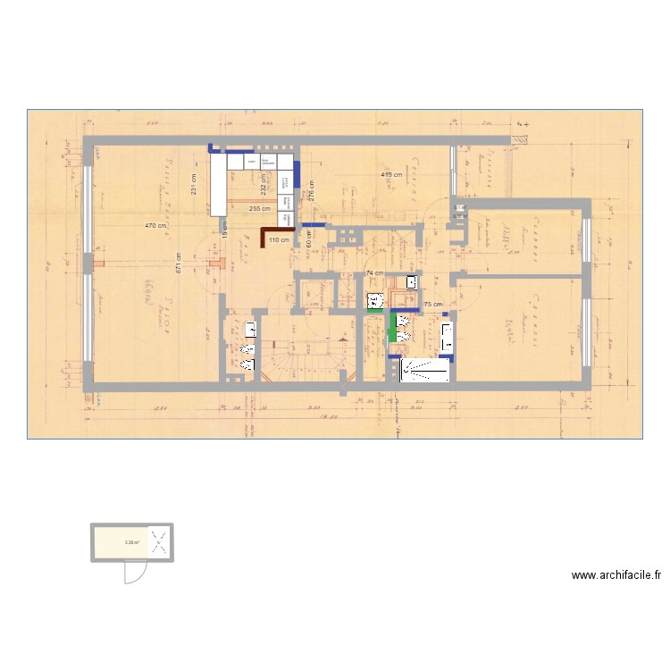 max_origine_Cugina_bagni5. Plan de 3 pièces et 4 m2