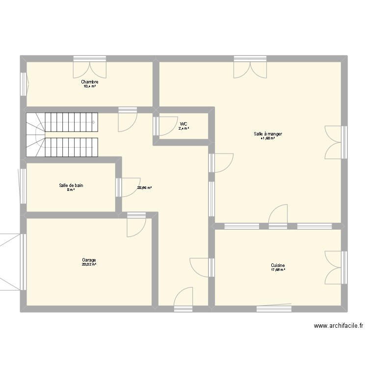 Pour projet. Plan de 7 pièces et 129 m2