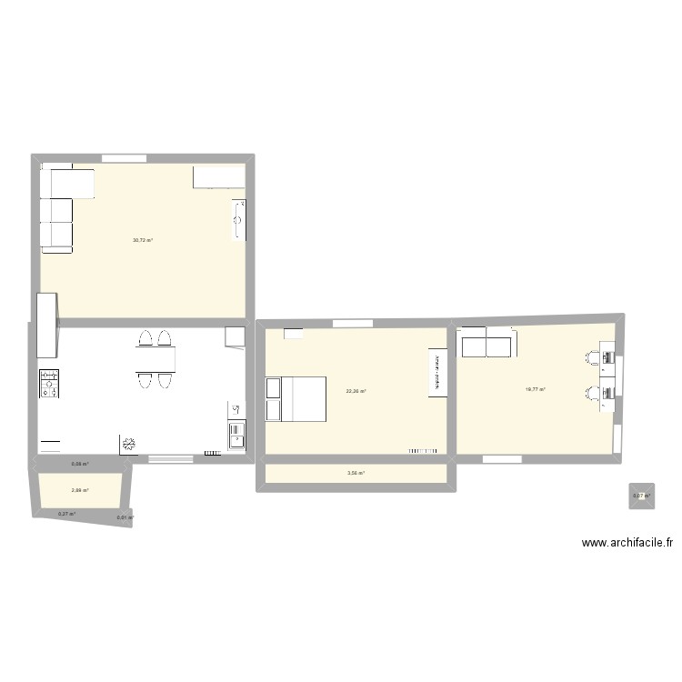 maison . Plan de 9 pièces et 80 m2