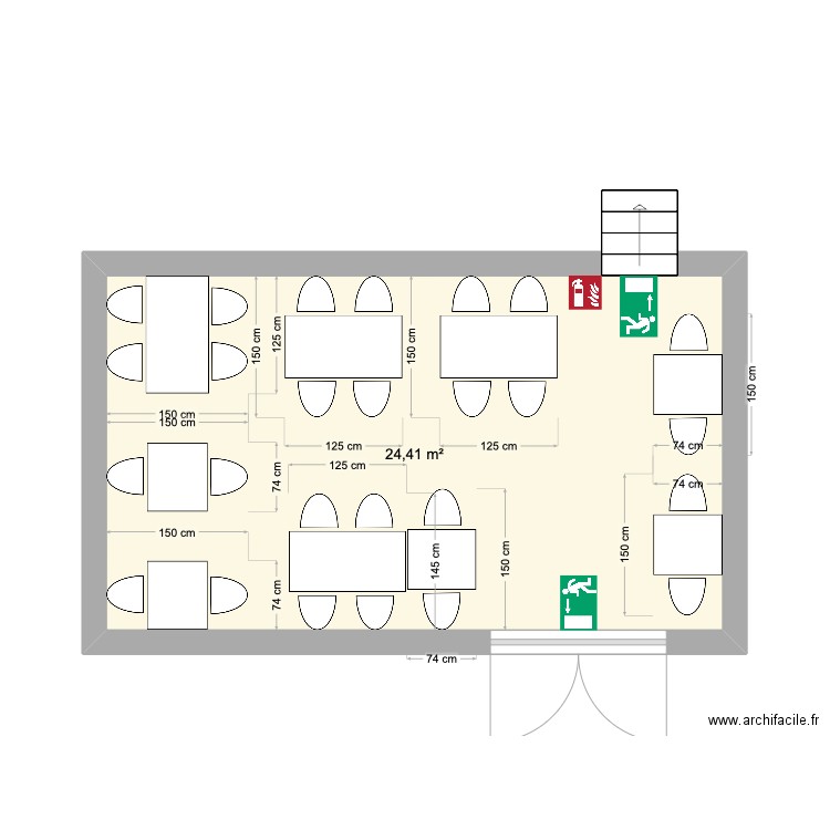 RDC 2. Plan de 1 pièce et 24 m2