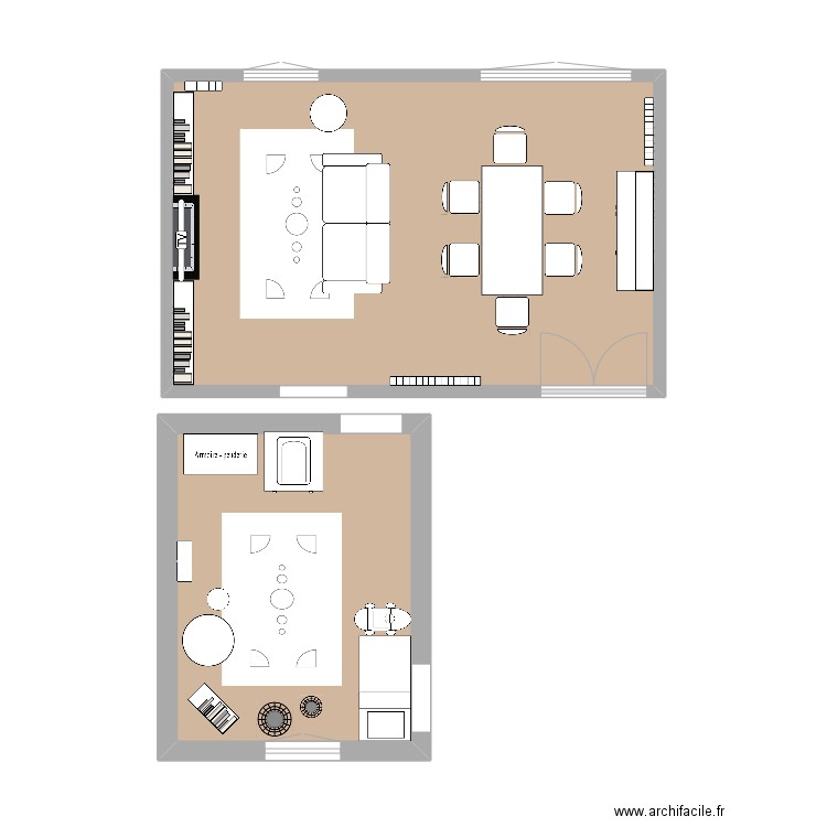 Moulineaux. Plan de 2 pièces et 38 m2