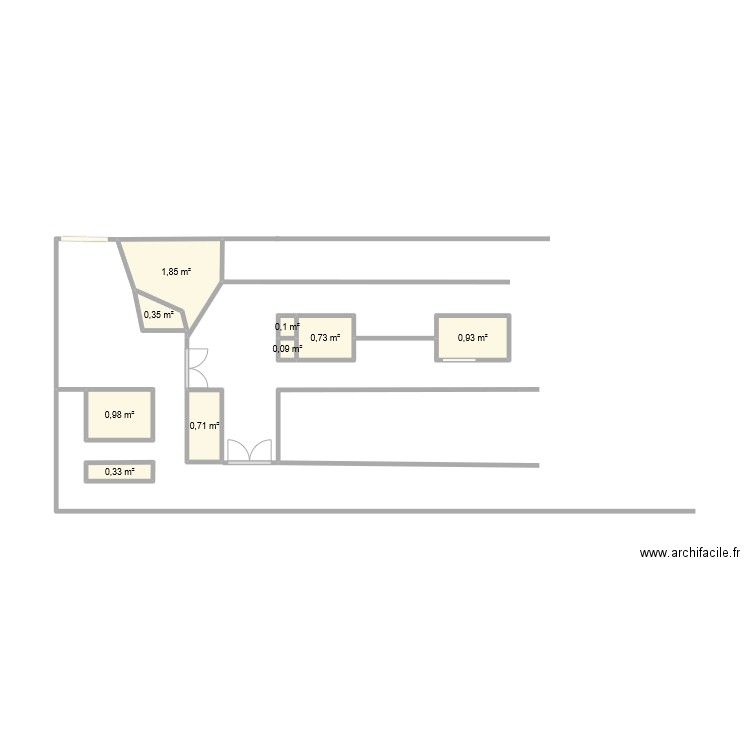 stage. Plan de 9 pièces et 6 m2