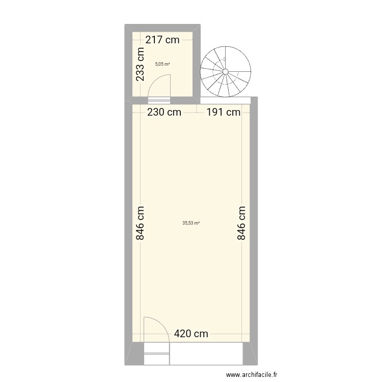 MRrez. Plan de 2 pièces et 41 m2