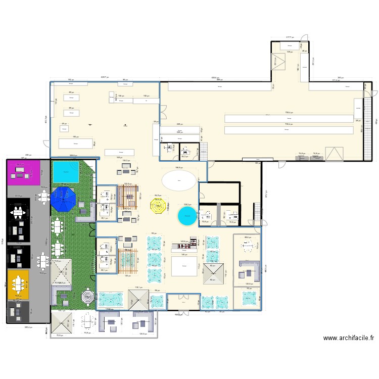 trevi. Plan de 14 pièces et 1262 m2