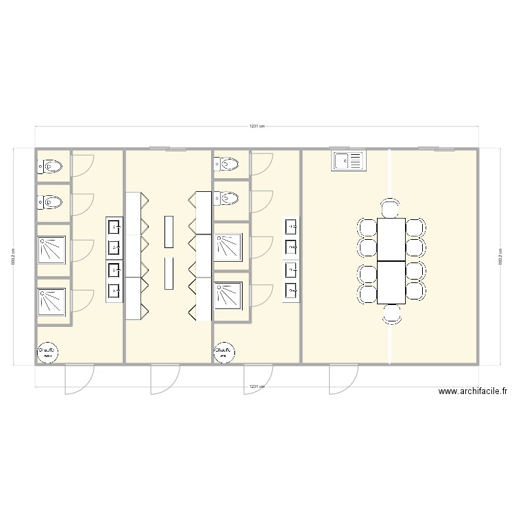 EGCS CHANTIER ST LAGER. Plan de 13 pièces et 70 m2