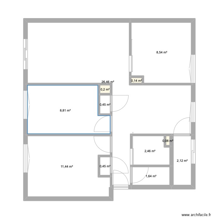 76 d. Plan de 12 pièces et 63 m2