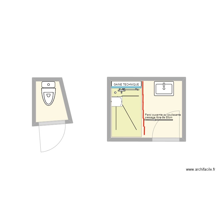 Projet_Cottereau. Plan de 2 pièces et 5 m2