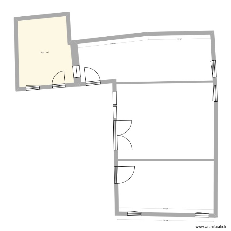 plan du . Plan de 1 pièce et 18 m2