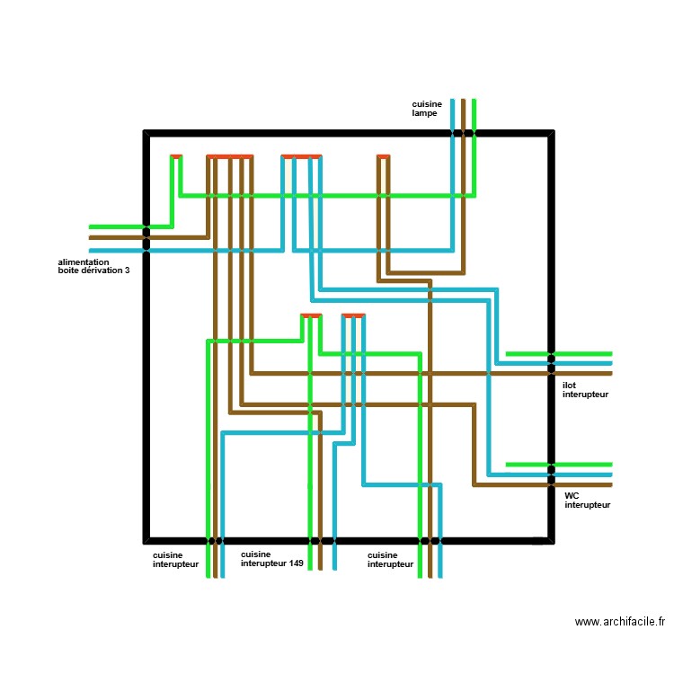 elec. Plan de 58 pièces et 39 m2