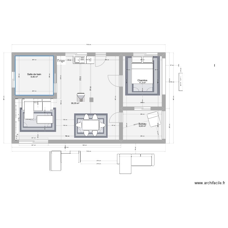 56 Ladybird street. Plan de 4 pièces et 66 m2