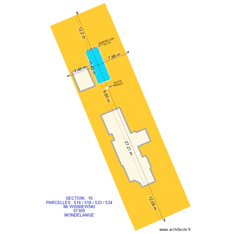 DP2 - PLAN DE MASSE - Wisnieski. Plan de 2 pièces et 233 m2