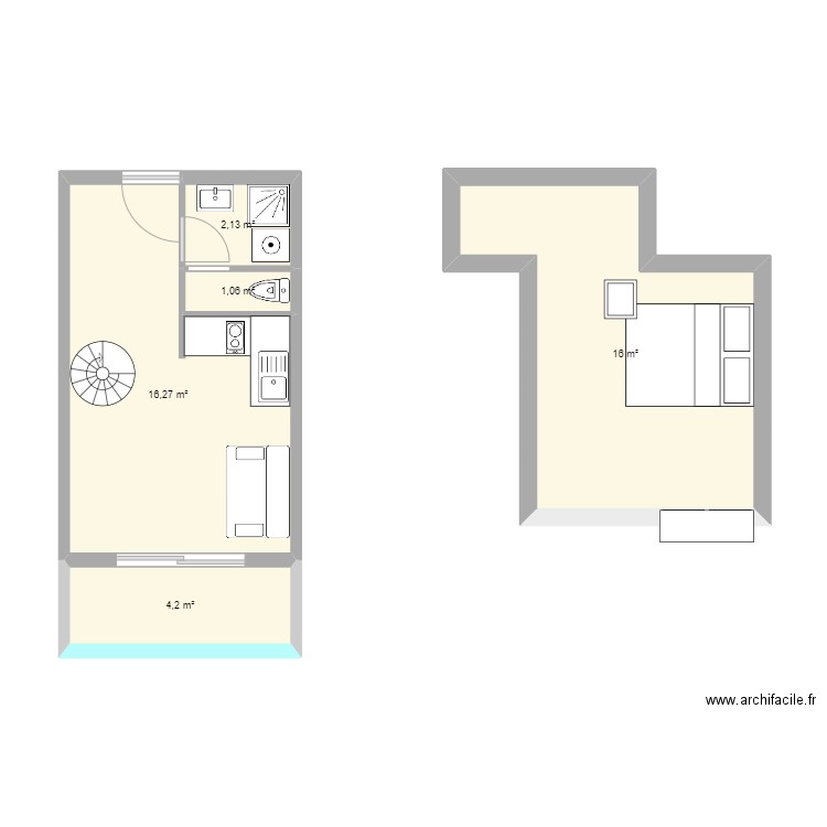 Sablettes origine. Plan de 5 pièces et 40 m2