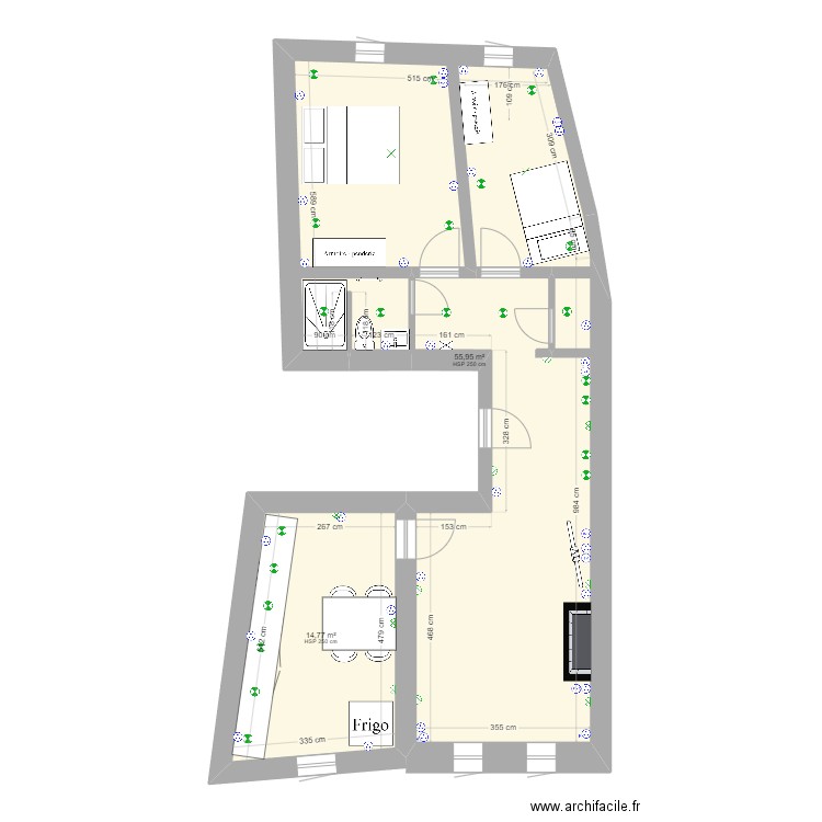 Boulegon v3 Elec. Plan de 2 pièces et 71 m2