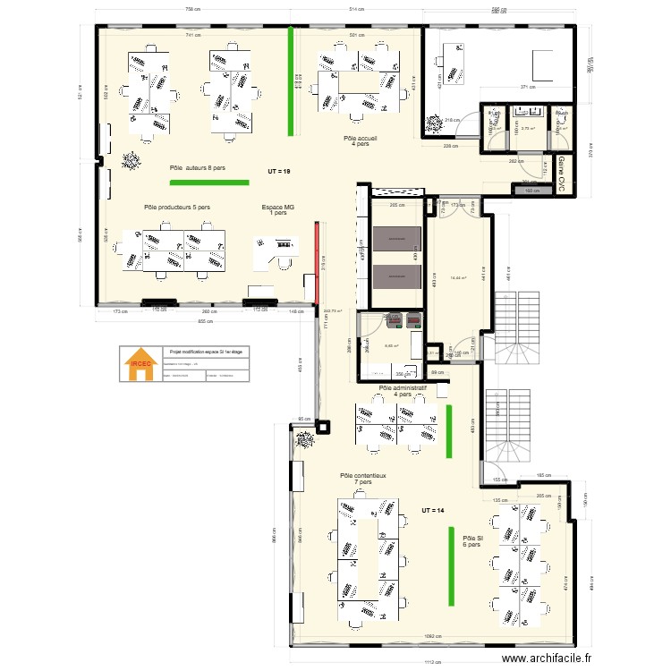 Plan 1 étage-espace SI-V1. Plan de 12 pièces et 272 m2