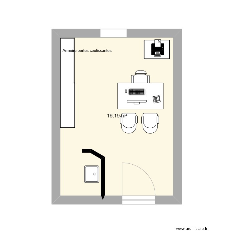 Cabinet ORL SECRET. Plan de 1 pièce et 16 m2