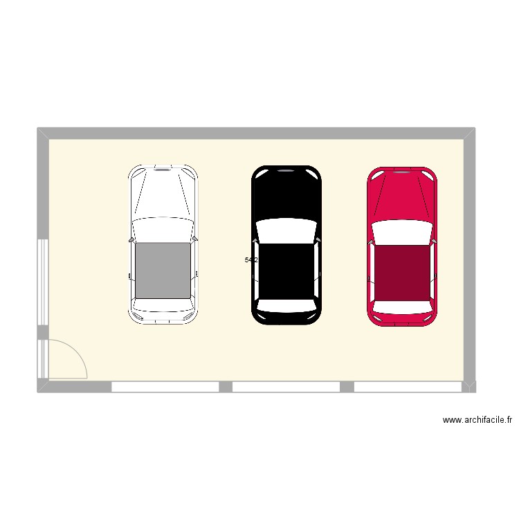 plan garage. Plan de 1 pièce et 54 m2