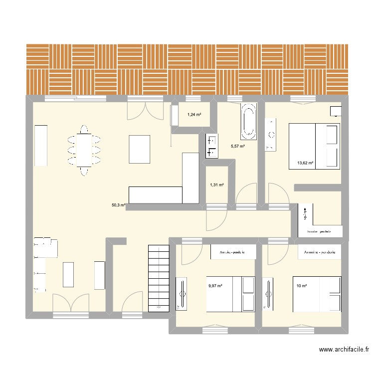 Darcey. Plan de 7 pièces et 92 m2