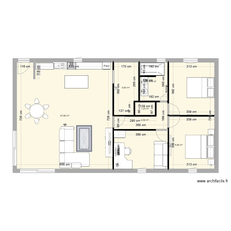 Plan ares. Plan de 7 pièces et 96 m2