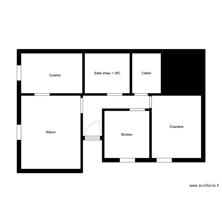 AGNEL 1er étage. Plan de 7 pièces et 51 m2