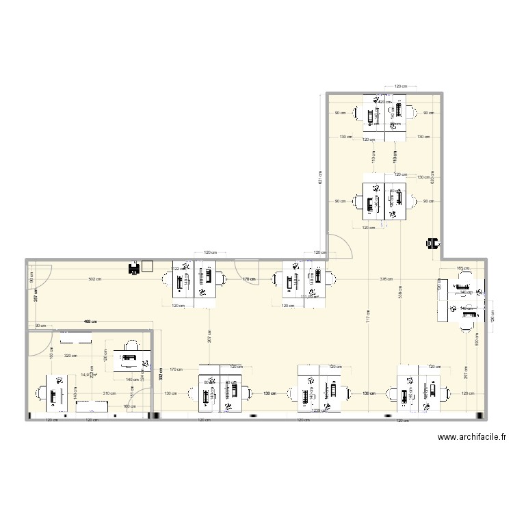 BUREAUX VITROLLES SMAX. Plan de 2 pièces et 126 m2