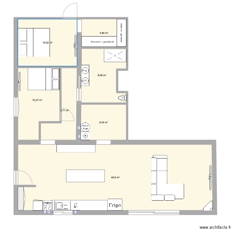 MAISON. Plan de 7 pièces et 97 m2