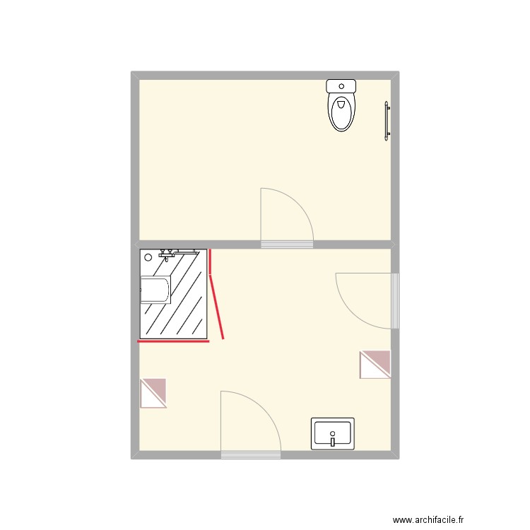 Projet_Wurmel. Plan de 2 pièces et 16 m2