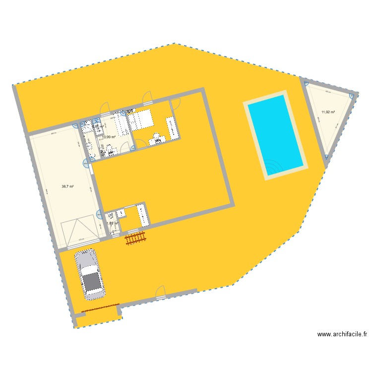 plan 2. Plan de 5 pièces et 64 m2