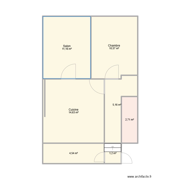 appartement Conflans. Plan de 7 pièces et 50 m2