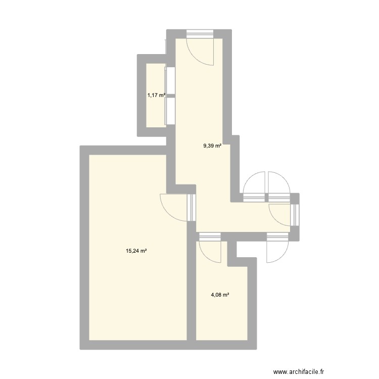 Valmeinier. Plan de 4 pièces et 30 m2