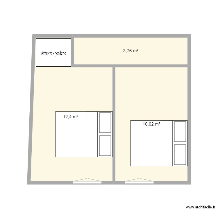 bellevesvre. Plan de 3 pièces et 26 m2