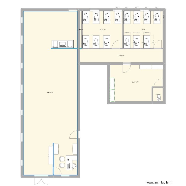 RADINGHEM. Plan de 10 pièces et 150 m2