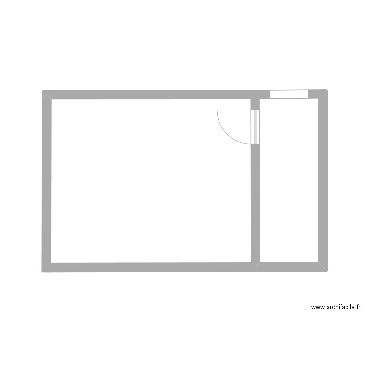 Extension plan. Plan de 1 pièce et 5 m2