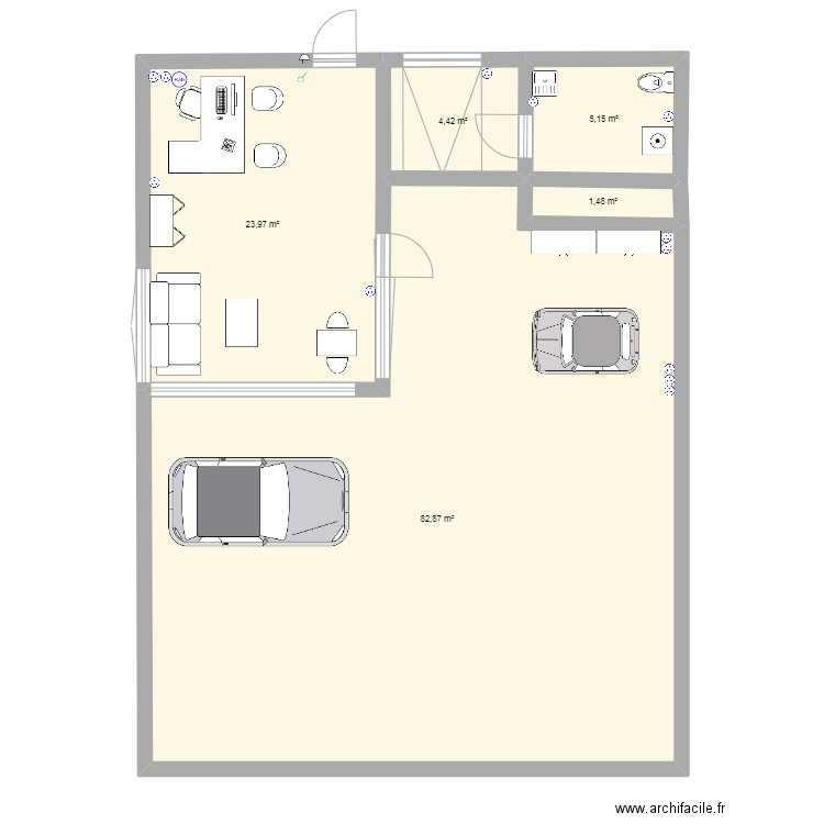 PLAN GARAGE. Plan de 5 pièces et 118 m2