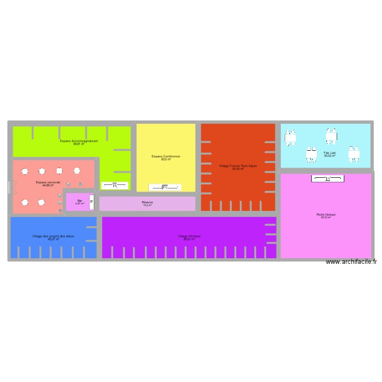 Pavillon GA_tech&fest25. Plan de 10 pièces et 542 m2