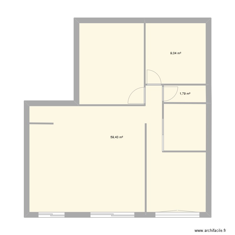 CHALLES V2. Plan de 3 pièces et 70 m2