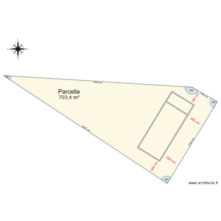 Terrain Durand. Plan de 3 pièces et 971 m2