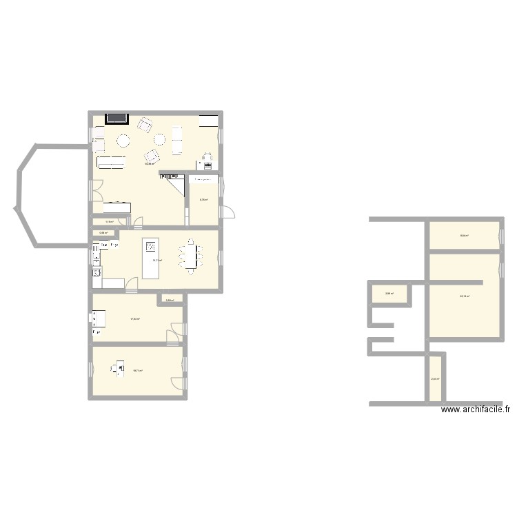 Leury maison 4. Plan de 12 pièces et 169 m2