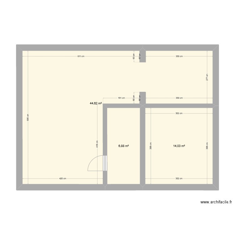 Test. Plan de 3 pièces et 66 m2