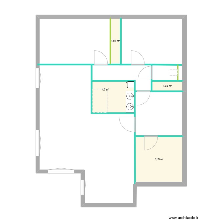 LODI. Plan de 4 pièces et 15 m2