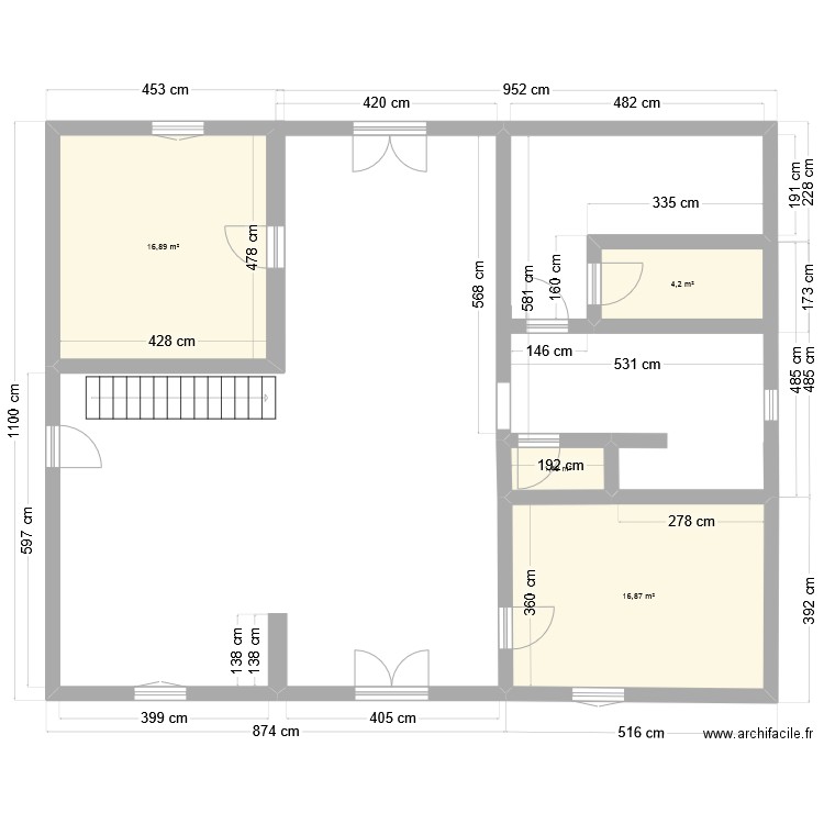 plan1. Plan de 4 pièces et 39 m2