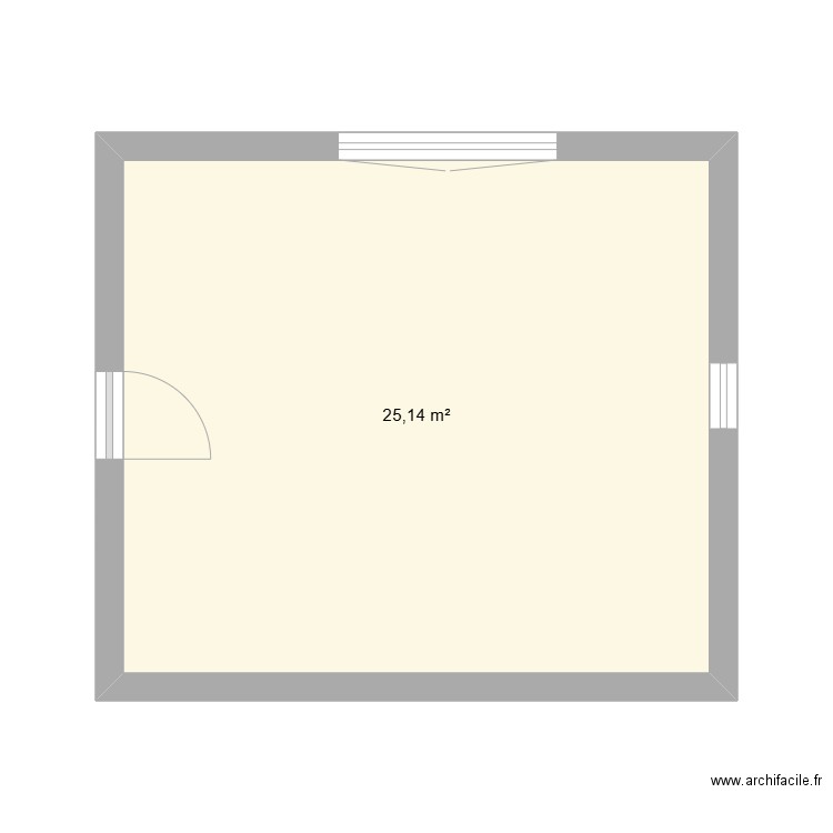 Plan essai. Plan de 1 pièce et 25 m2