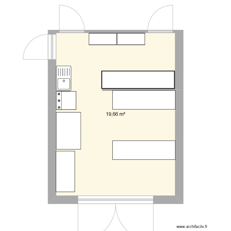 garage. Plan de 1 pièce et 20 m2