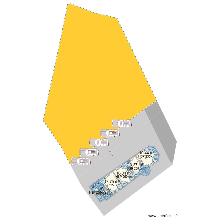 SCI 3 FRERES. Plan de 16 pièces et 214 m2