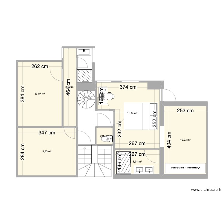 fond appartement ptttvx Rbnb. Plan de 7 pièces et 51 m2